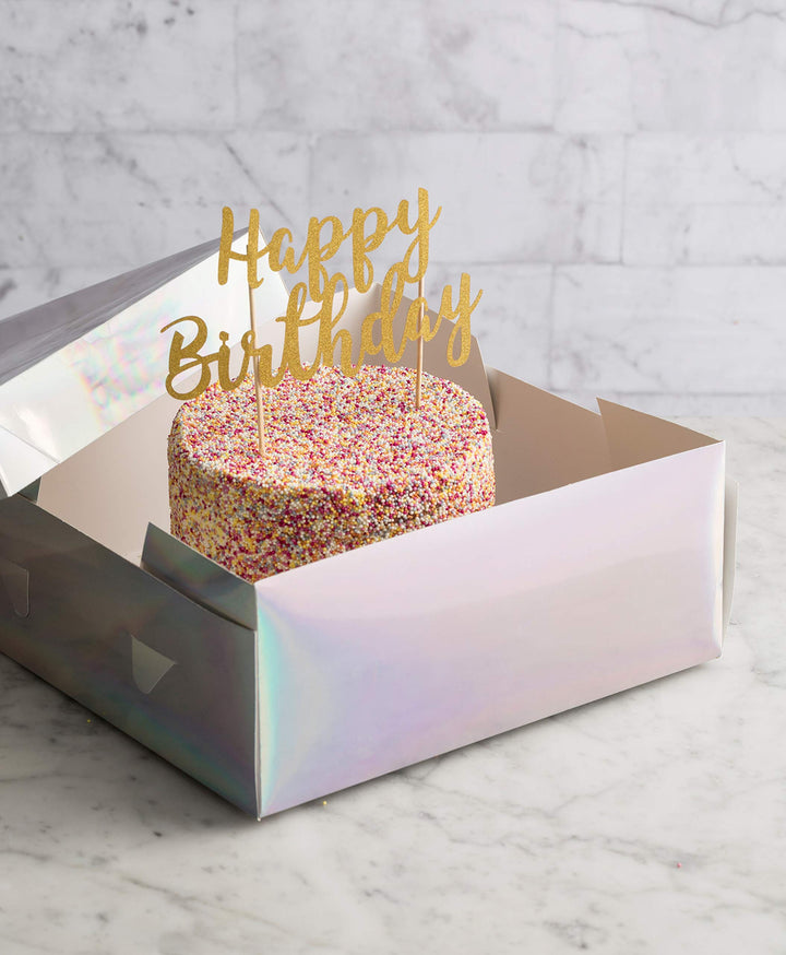 Mason Cash Happy Birthday Cake Topper - Reusable Gold Acrylic Cake Decoration