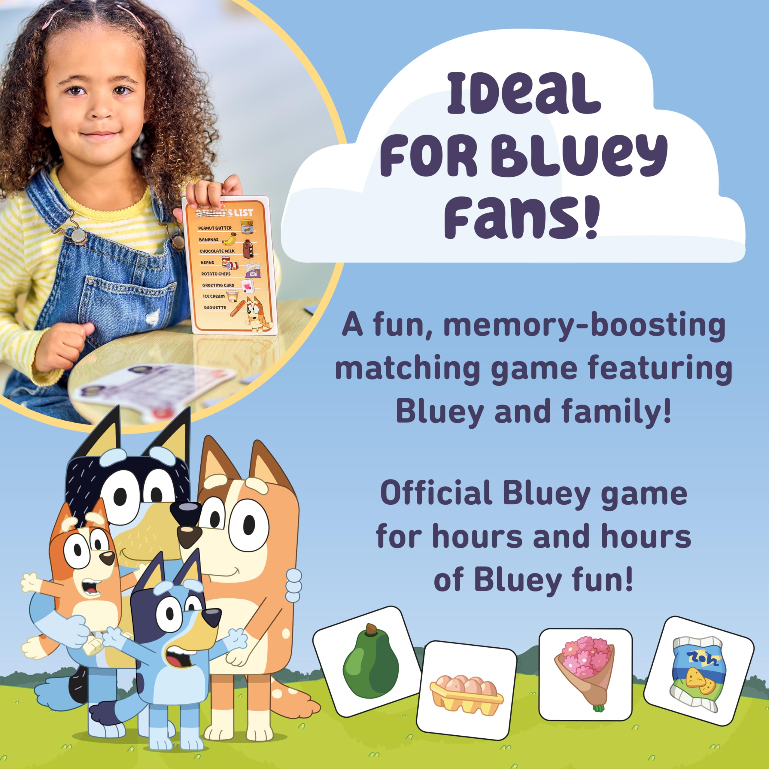 Orchard Toys Offizielles Bluey-Einkaufslisten-Zuordnungs- und Memory-Spiel