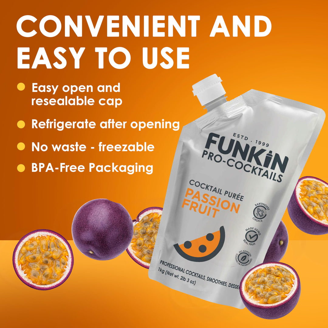 Funkin Passion Fruit Puree Cocktail Mixer 1kg | Made with Real Passionfruit | Natural Ingredients