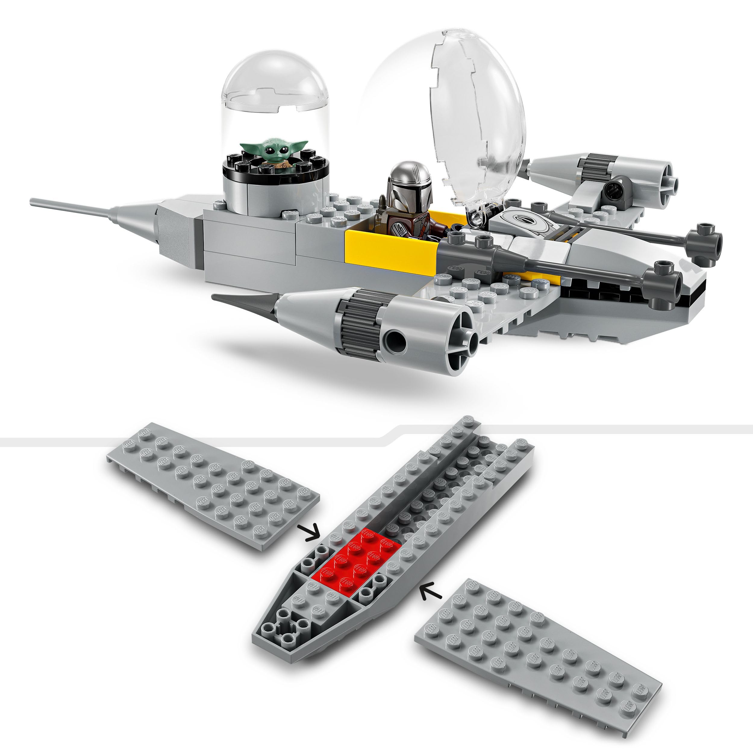 LEGO Star Wars 75410 Mando and Grogu’s N-1 Starfighter Building Toy - 92-Piece Set for Ages 4+ 3