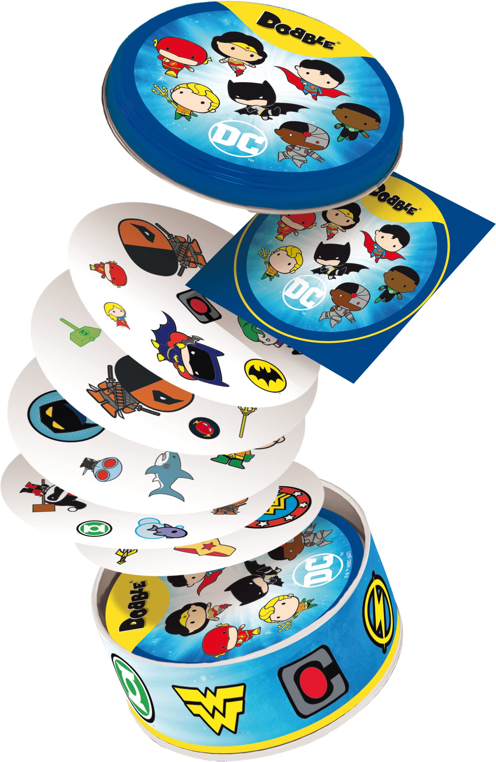 Asmodee Dobble DC Justice League-Kartenspiel für Kinder und Familien – exklusiv bei Amazon