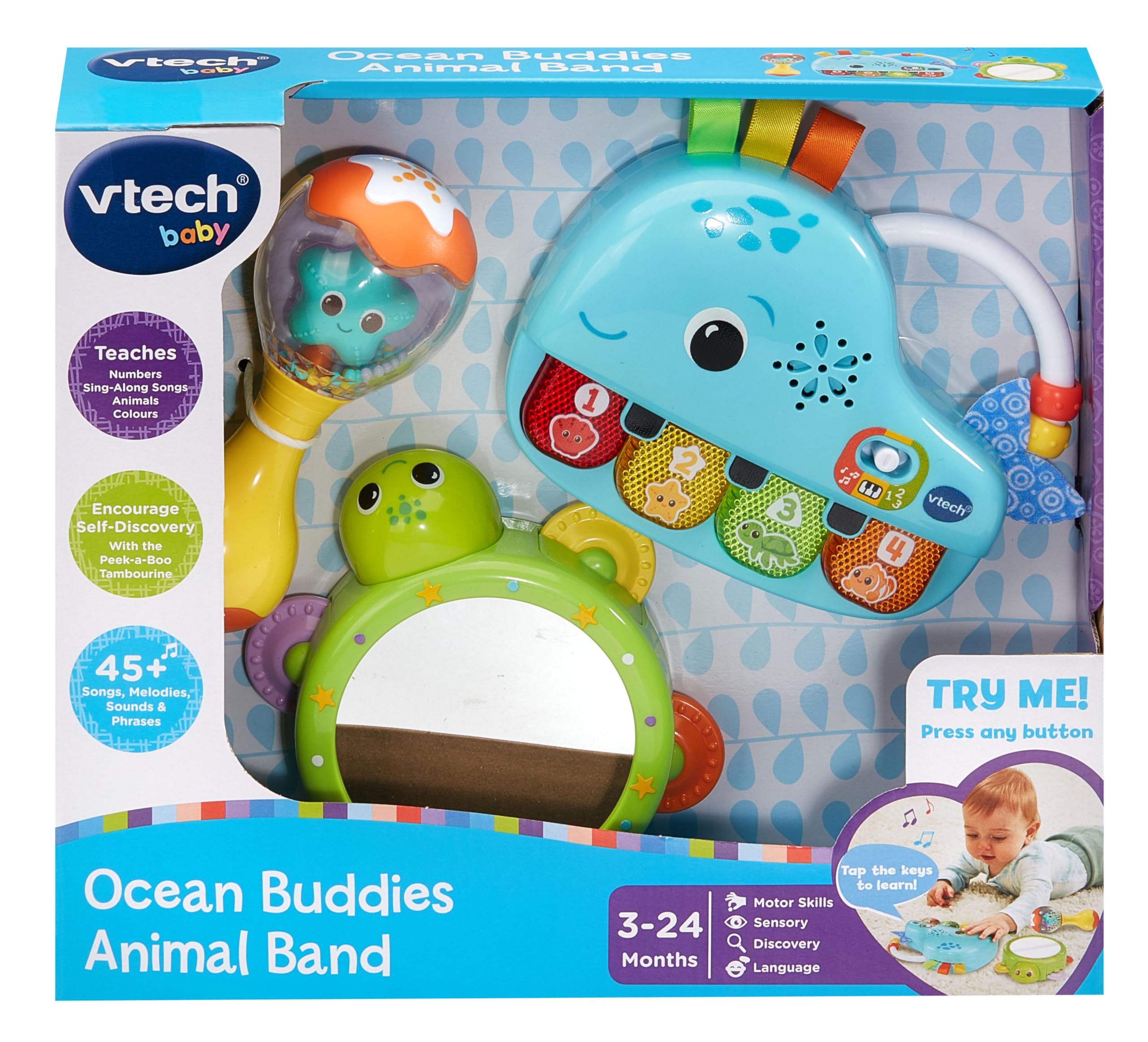 VTech Baby Ocean Buddies Animal Band - Interactive Musical Toy for 3 Months+ 10