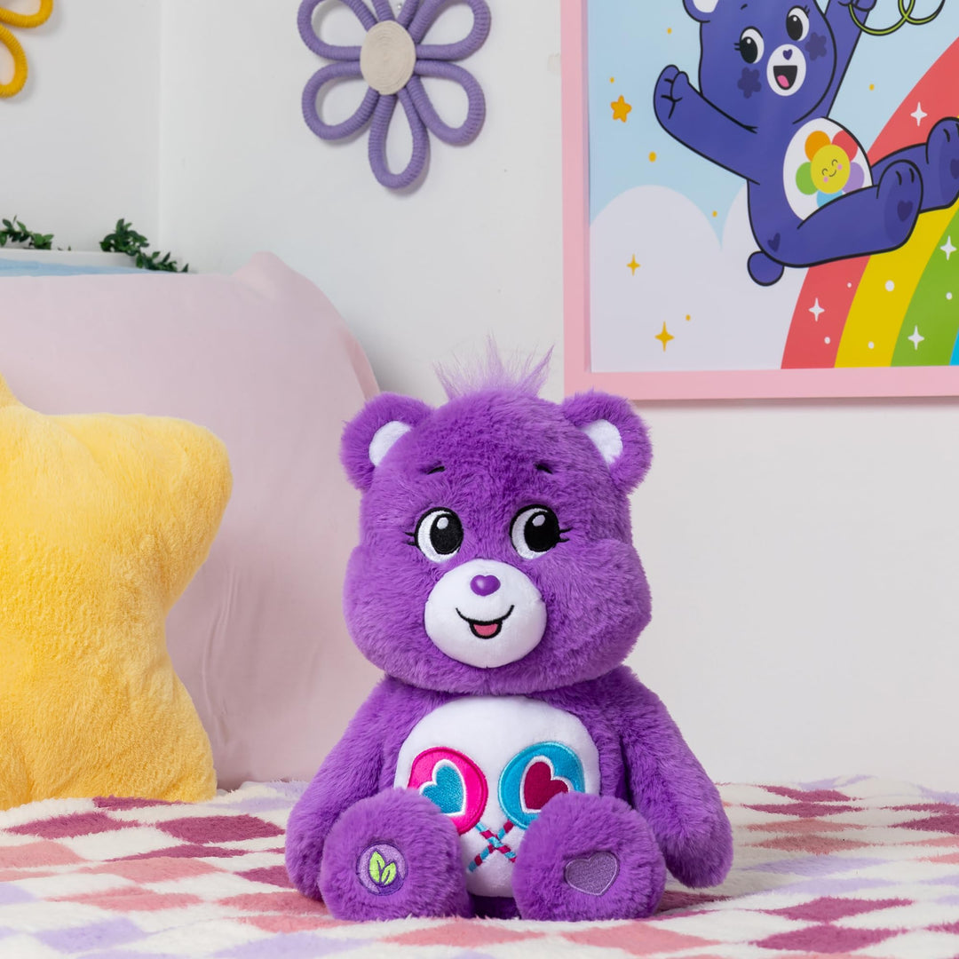 Care Bears Share Bear - 14 Inch Purple Plush Toy for Kids