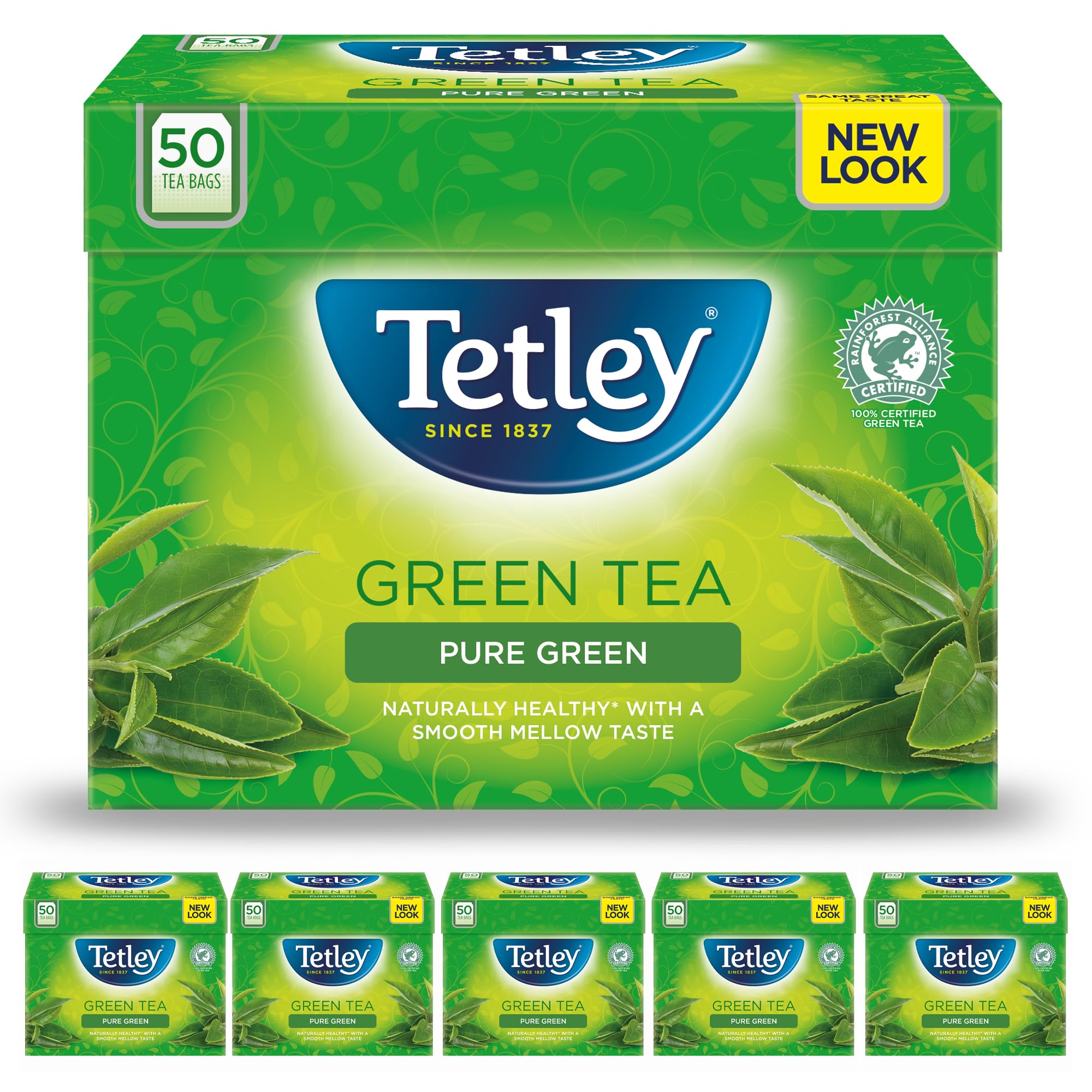 Tetley Pure Green Tea Bags - 300 Count Bulk Pack | Ethically Sourced | Antioxidants