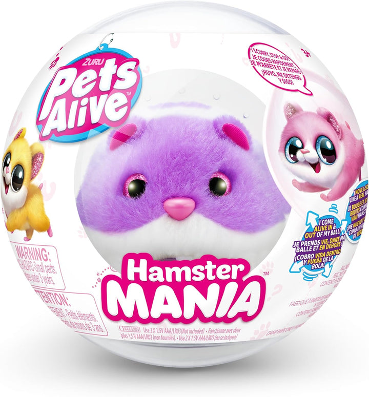 Hamster Mania by ZURU - Purple Interactive Electronic Pet Toy for Kids