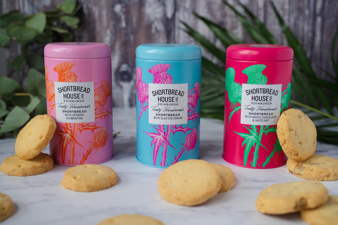 Shortbread House of Edinburgh 140g Tin of Truly Handmade All-Butter Shortbread Biscuits with Clotted Cream