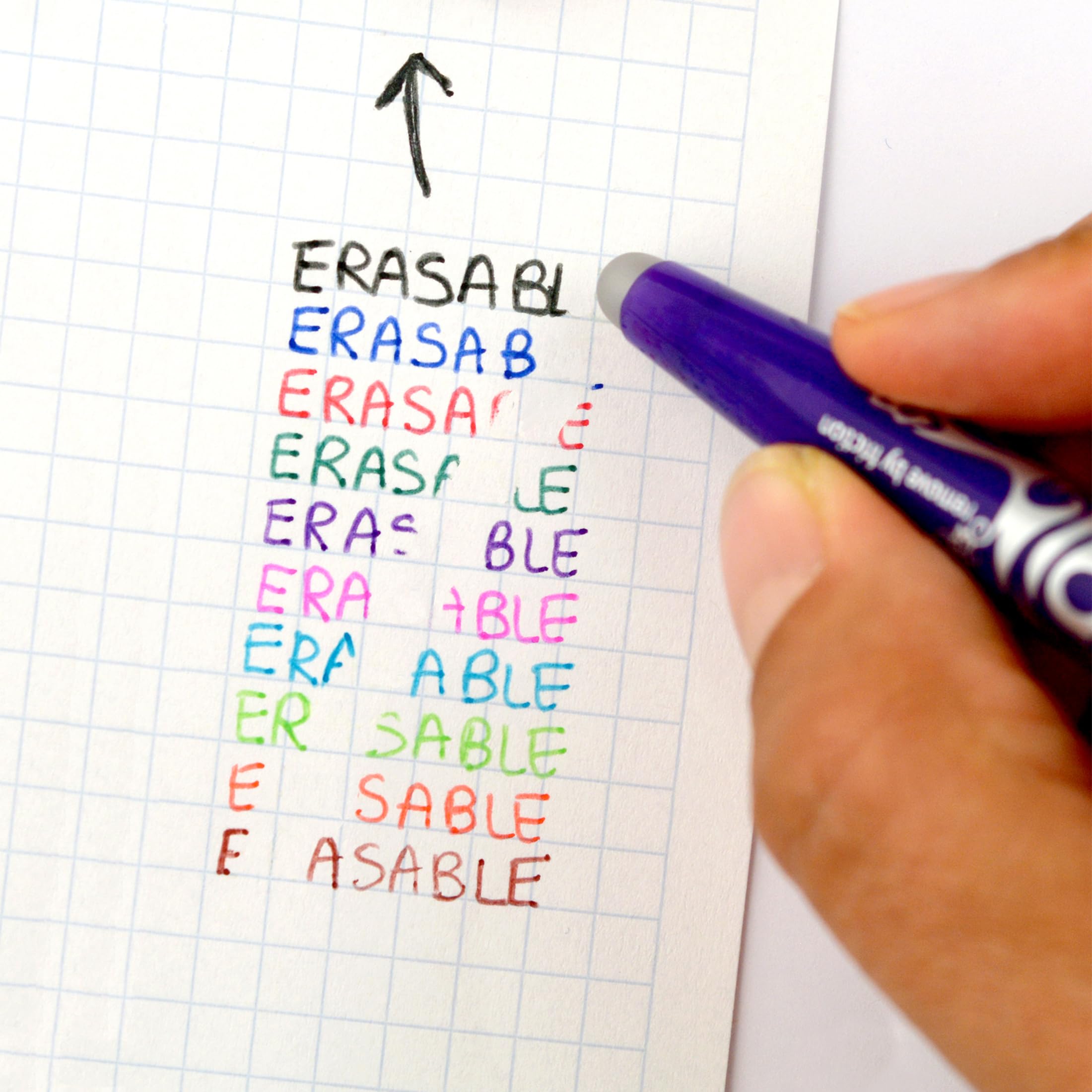 PILOT FriXion Ball 07 Erasable Gel Ink Rollerball Pen - 0.7mm Tip, Blue Ink, Refillable 3