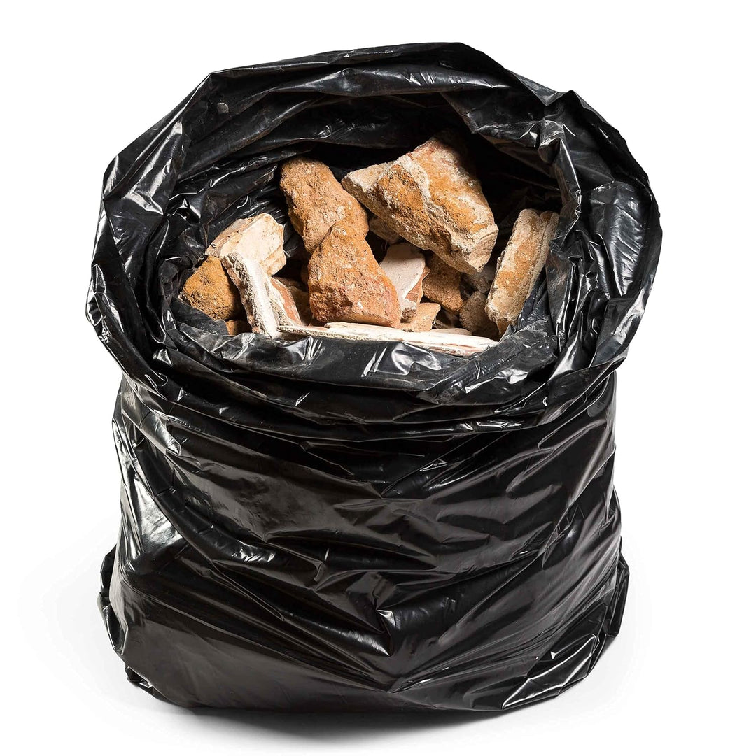 Relevo - Large Black Heavy Duty Bin Bags 150L, 100kg Weight Resistance, Weld-Free Rubble Sacks