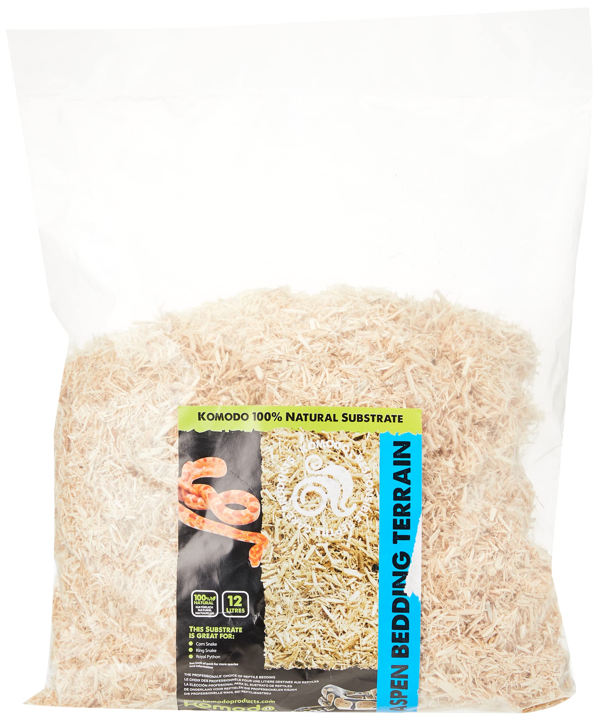 Komodo Aspen Bed Terrain Substrate - 100% Natural Wood Material | 12 Litre