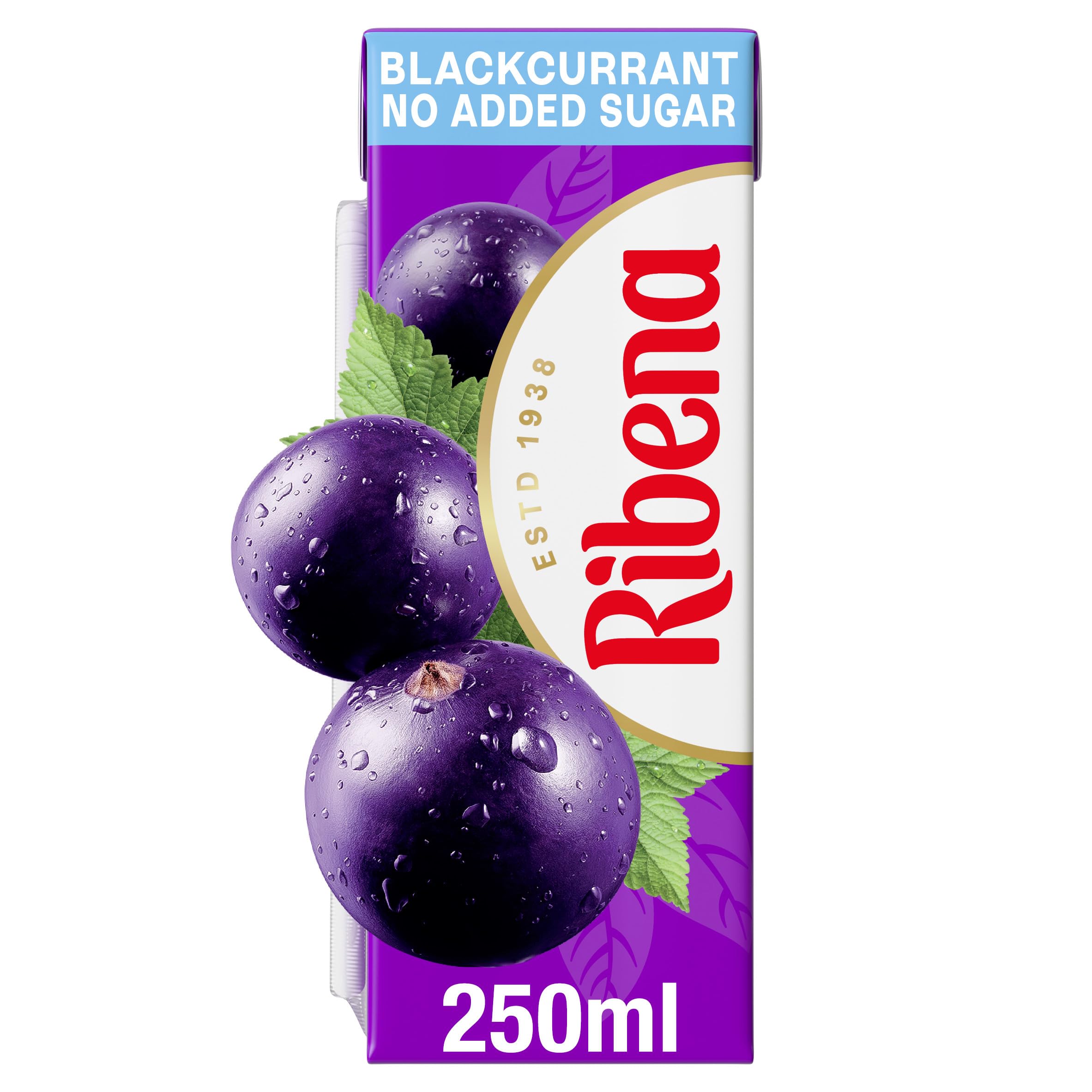 Ribena - Blackcurrant Juice Drink 250ml No Added Sugar Multipack of 6 3