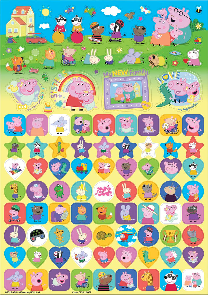 Paper Projects Peppa Pig Family Mega Sticker Pack - Evie the New Baby Sister Stickers