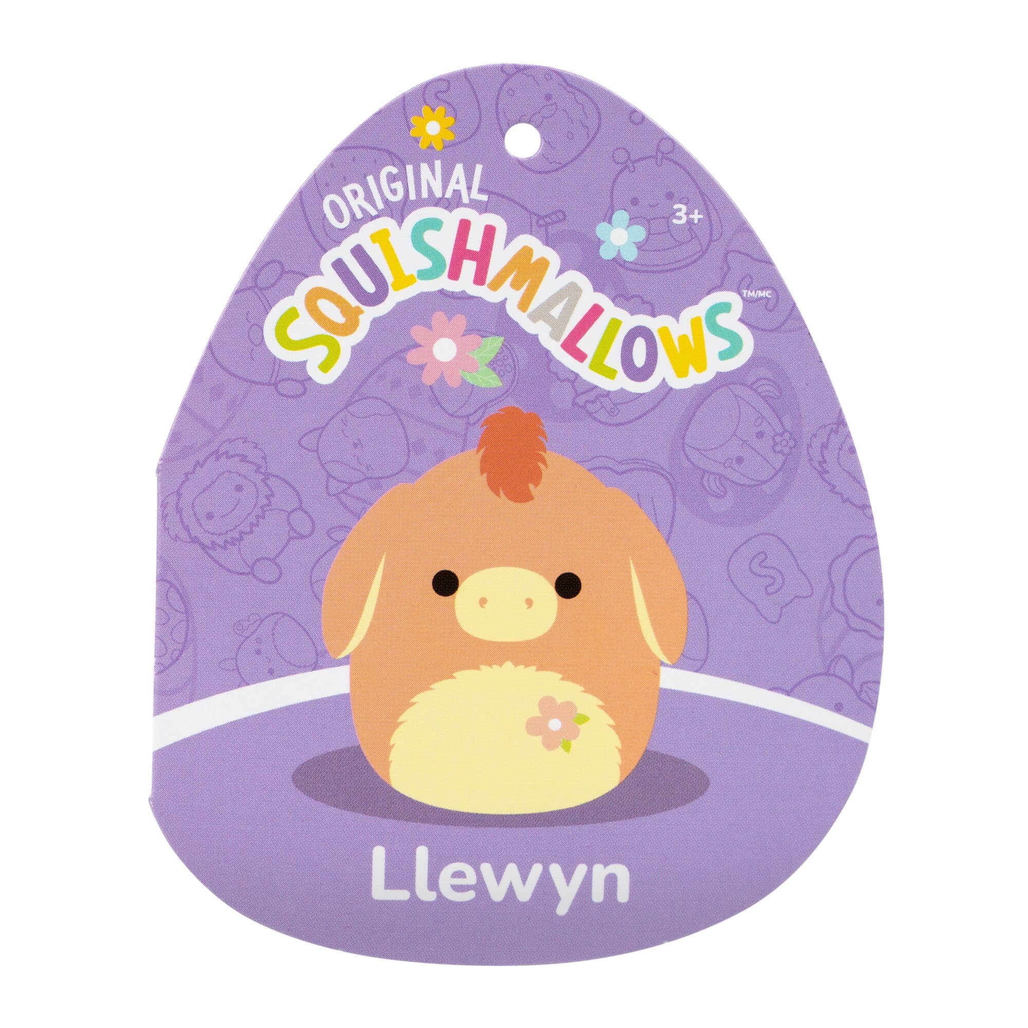 Squishmallows Original 7.5-Inch Llewyn the Peach Donkey - Easter Plush 6