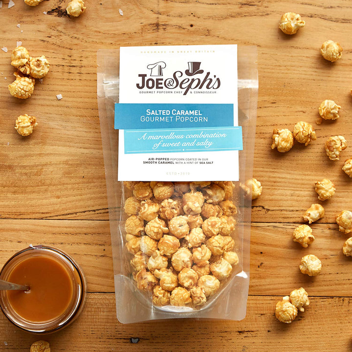 Joe & Seph's Salted Caramel Popcorn (4x70g) - Gourmet Air-Popped Snack, 2 Star Great Taste Award Winner