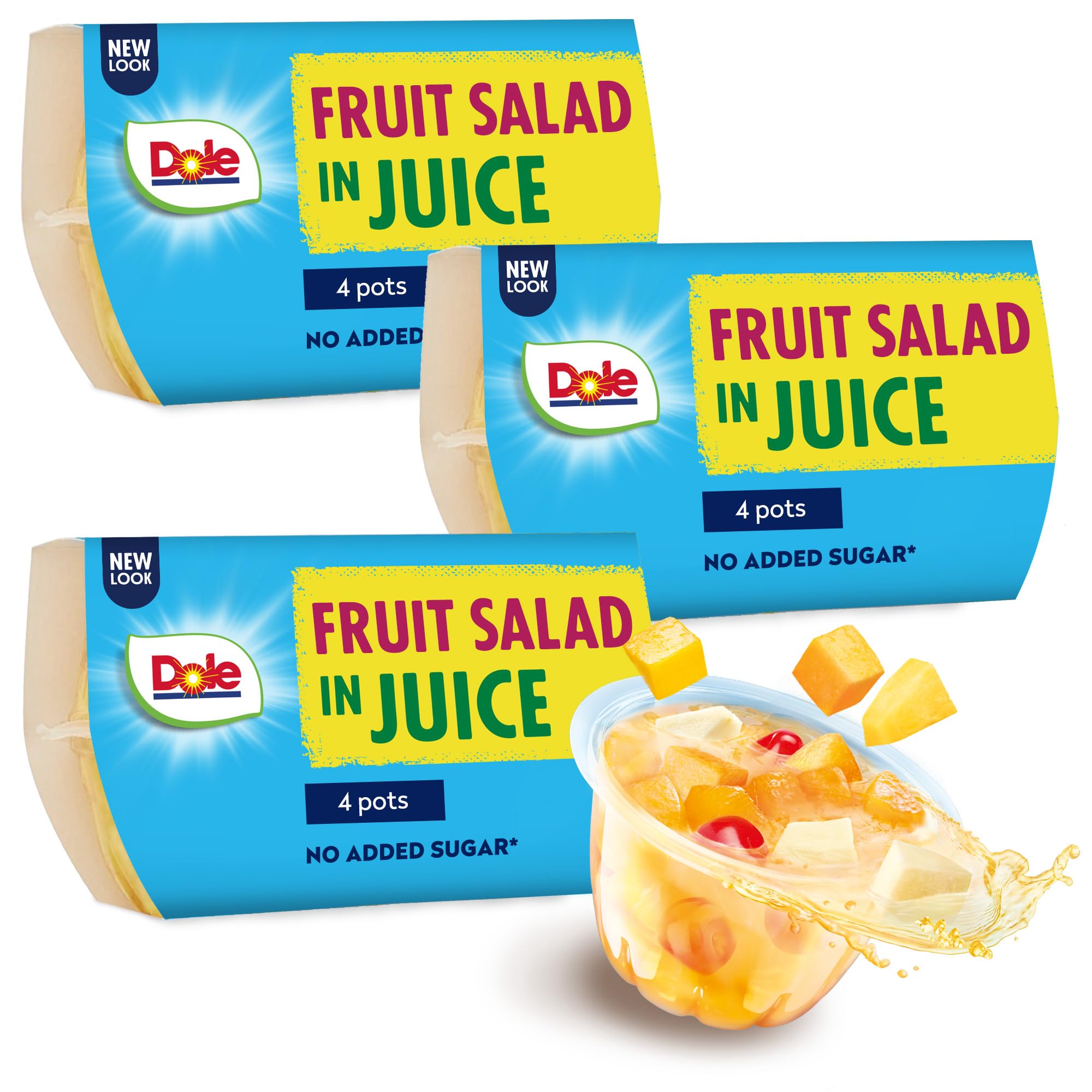 Dole Mixed Fruit In Juice With Cherry - Pack of 12 Pots (3 x 4) | 100% Natural Fruit 1