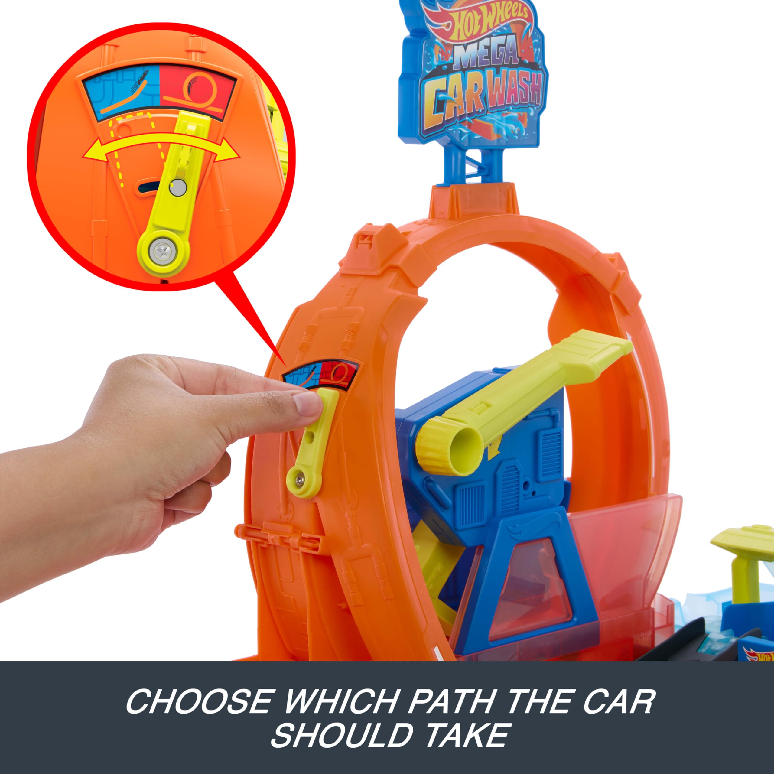 Hot Wheels City Mega Loop Car Wash Playset with Color Shifters Vehicle | Ages 4+ 4
