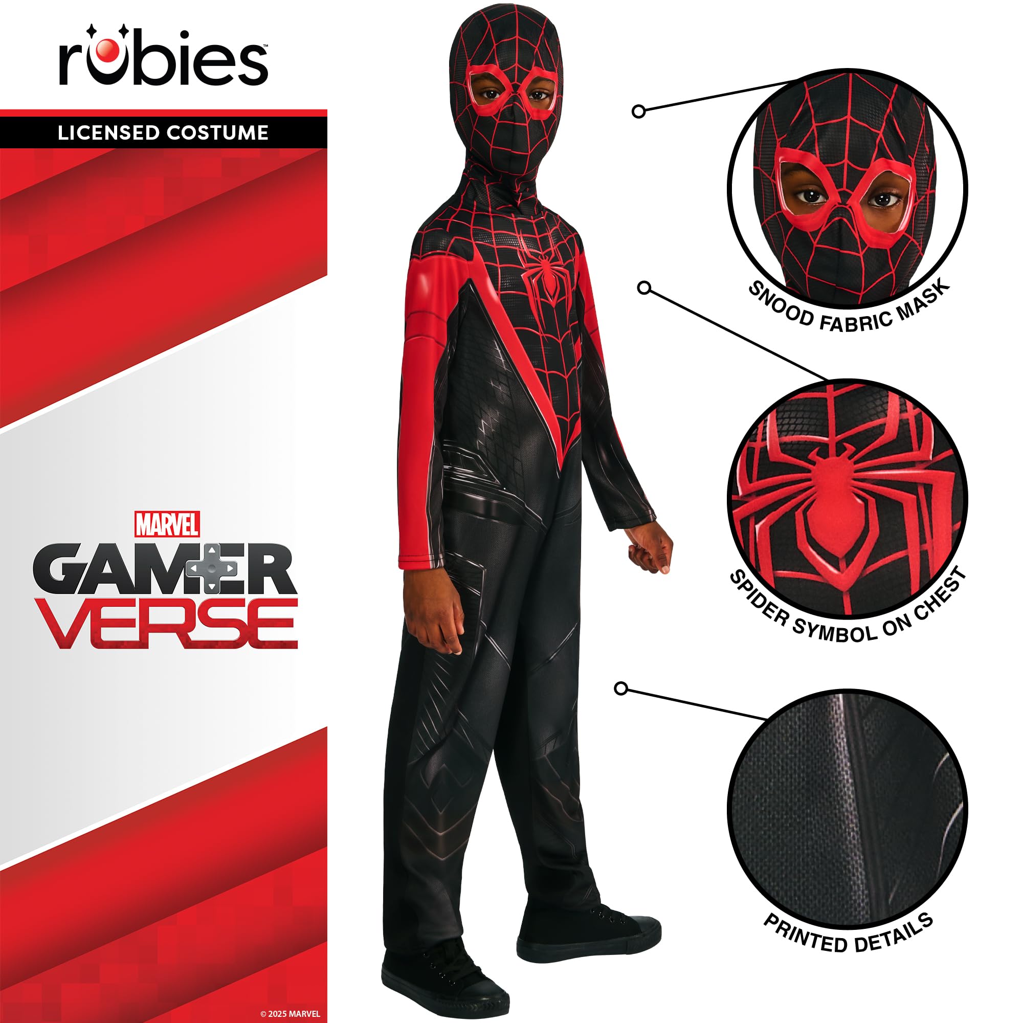 Rubies Spiderman Miles Morales Gamerverse Costume - Size 5-6 2