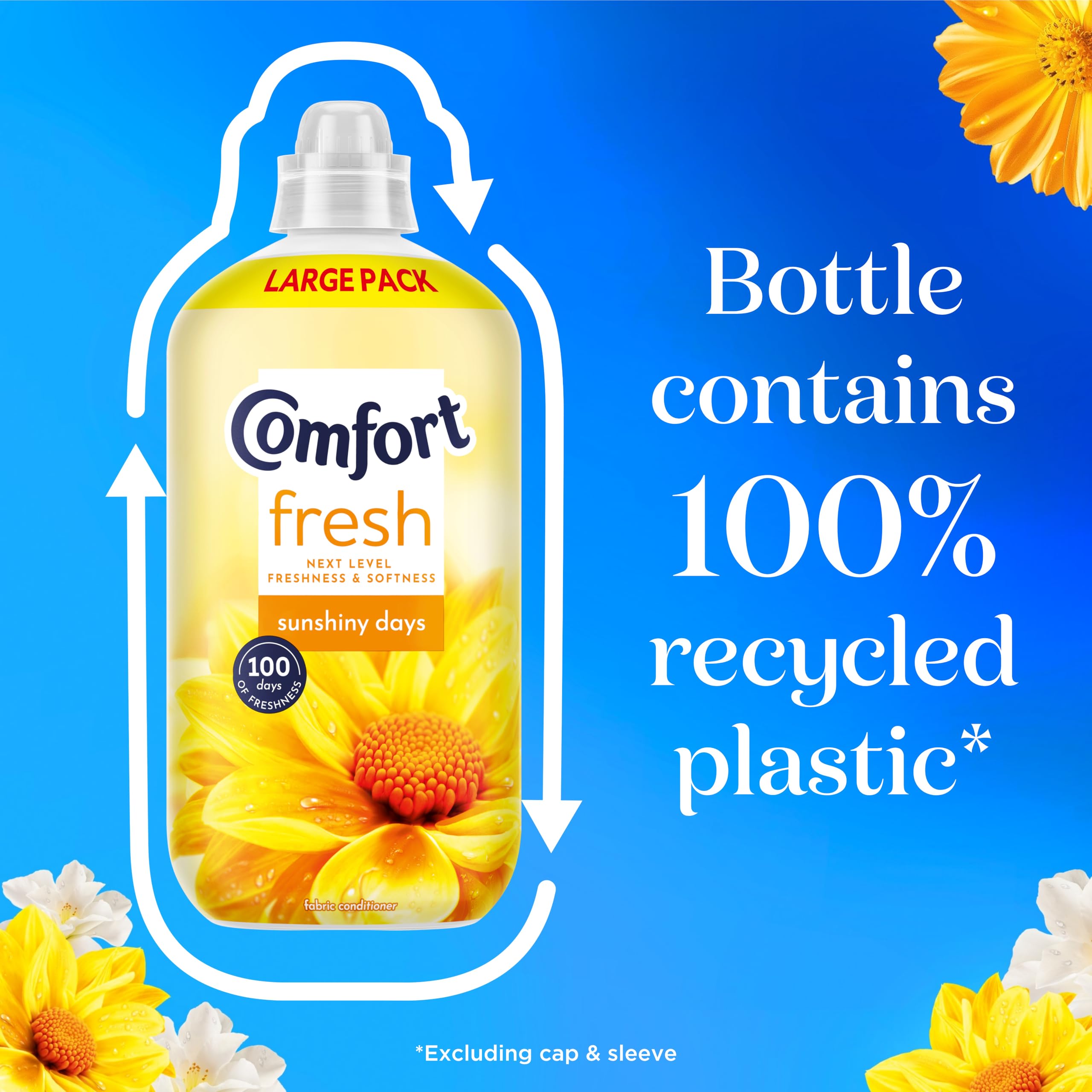 Comfort Fresh Sunshiny Days Liquid Fabric Softener - 1.56L | 100 Days Freshness 4