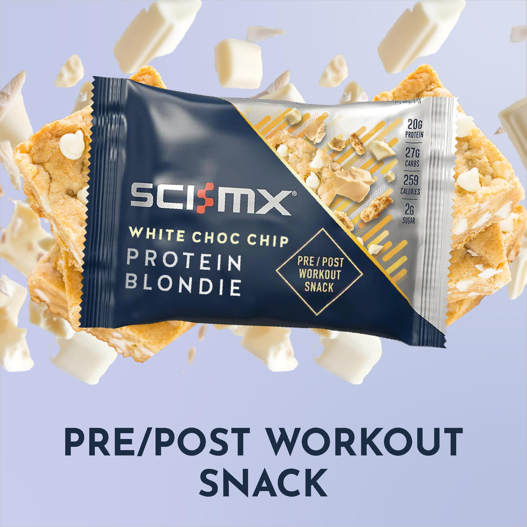 SCI-MX High Protein White Choc Chip Blondie Box - 20g Protein, 2g Sugar | 12 Count 4