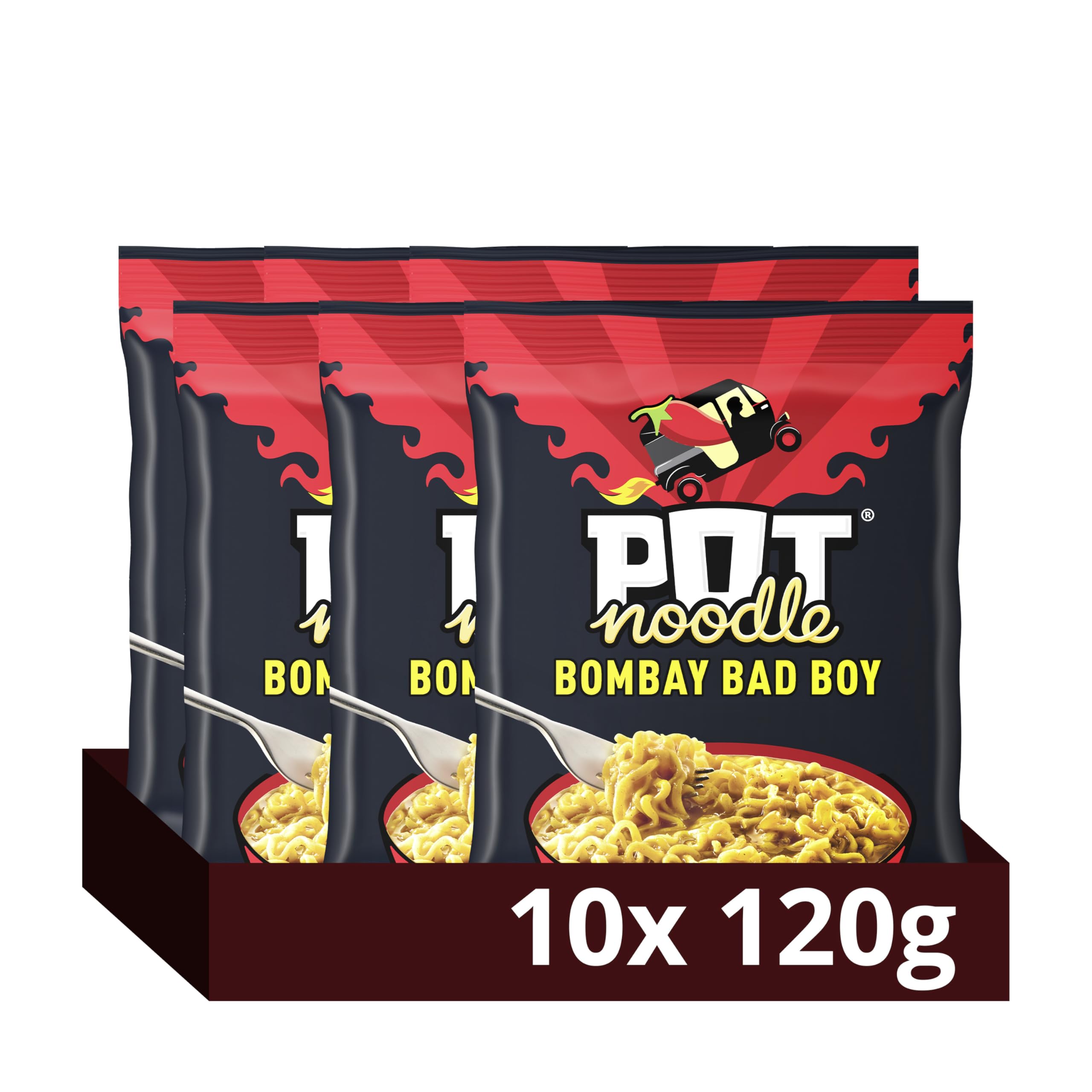 Pot Noodle Bombay Bad Boy Instant Noodles Block with Sauce and Seasoning | 2 Servings 1