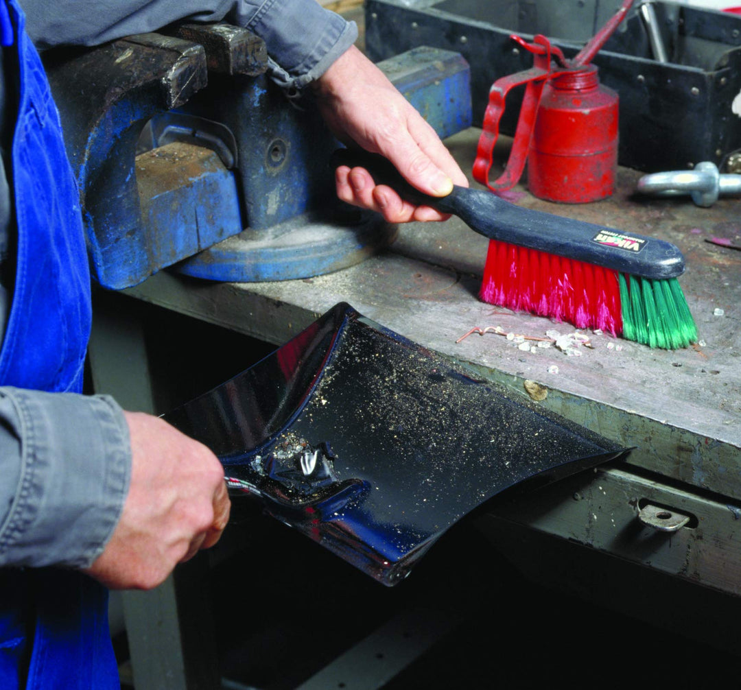 Vikan - 450252 Hand Brush with Short Handle, Soft Bristles, Black, 330 mm