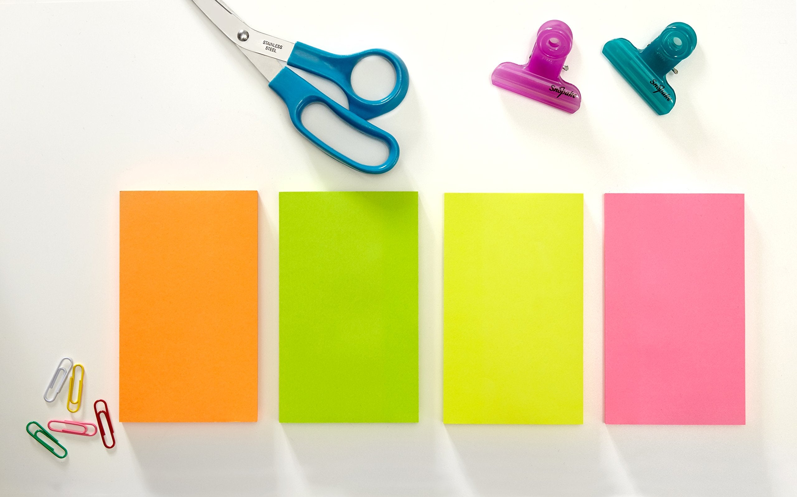 Snopake Neon Assorted Sticky Notes - 127 x 76 mm | 6 Pads of 100 Sheets | FSC Certified 6