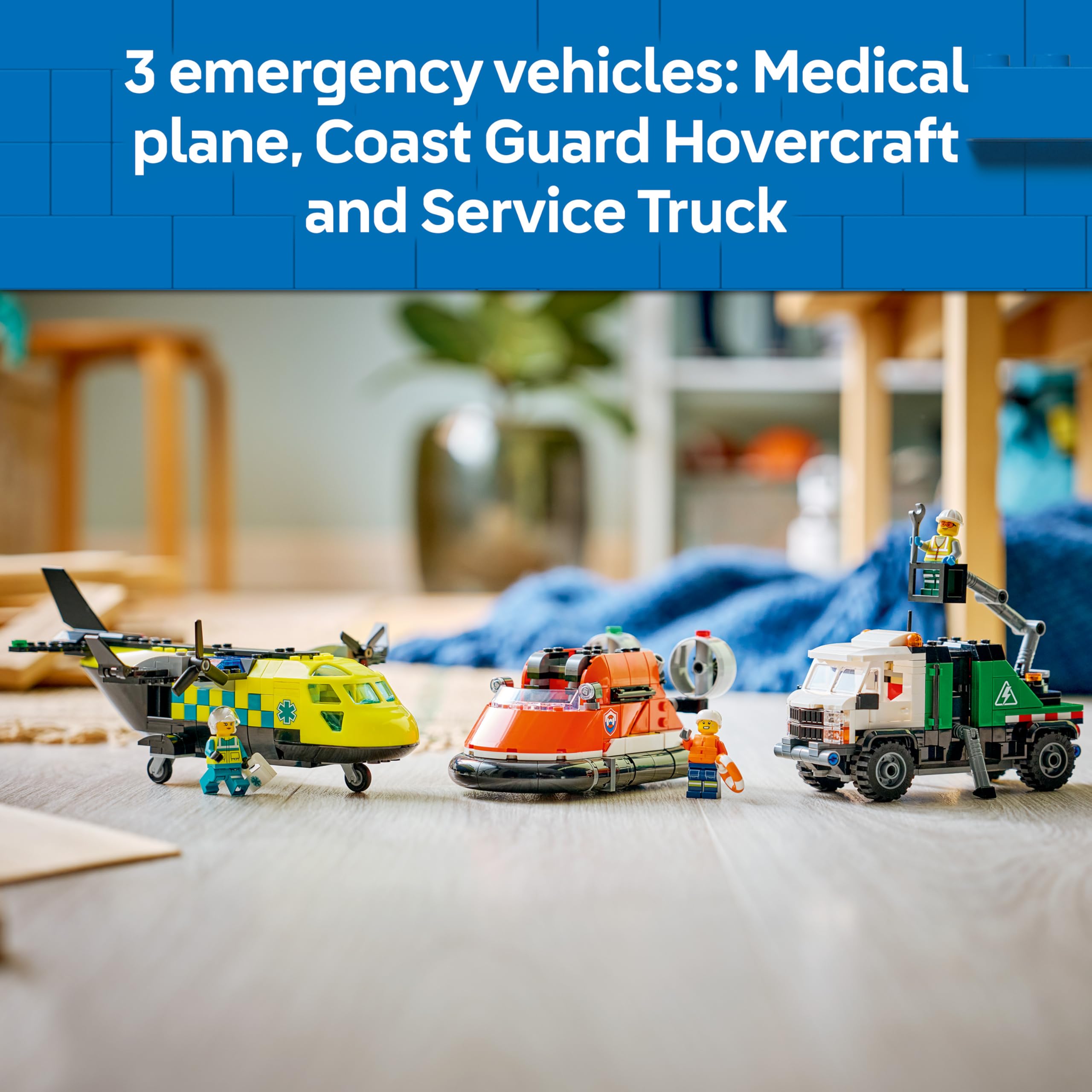LEGO City 3in1 Airplane, Service Truck & Hovercraft Remix Building Set | Ages 7+ 3