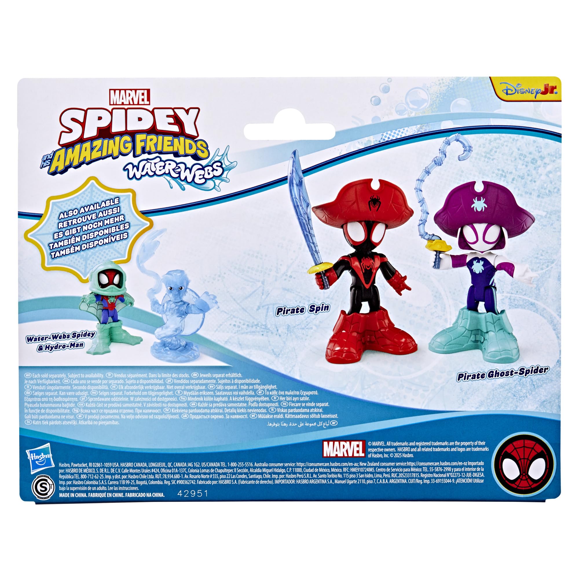Spidey and his Amazing Friends Pirate Miles 'Spin' Morales & Pirate Ghost-Spider Action Figure Set - 3 Inch Marvel Water-Webs Collection 6
