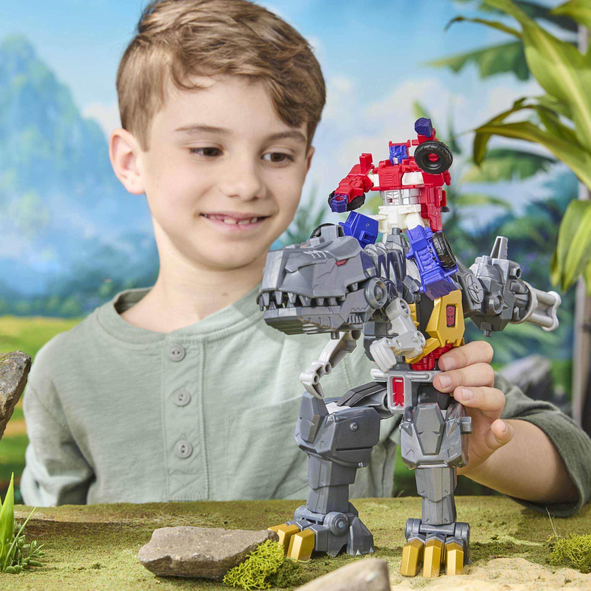 Transformers Grimlock CYBERWORLD Action Figure - 22.5 cm Robot/Dinosaur | 4-Step Conversion | Ages 6+ 7