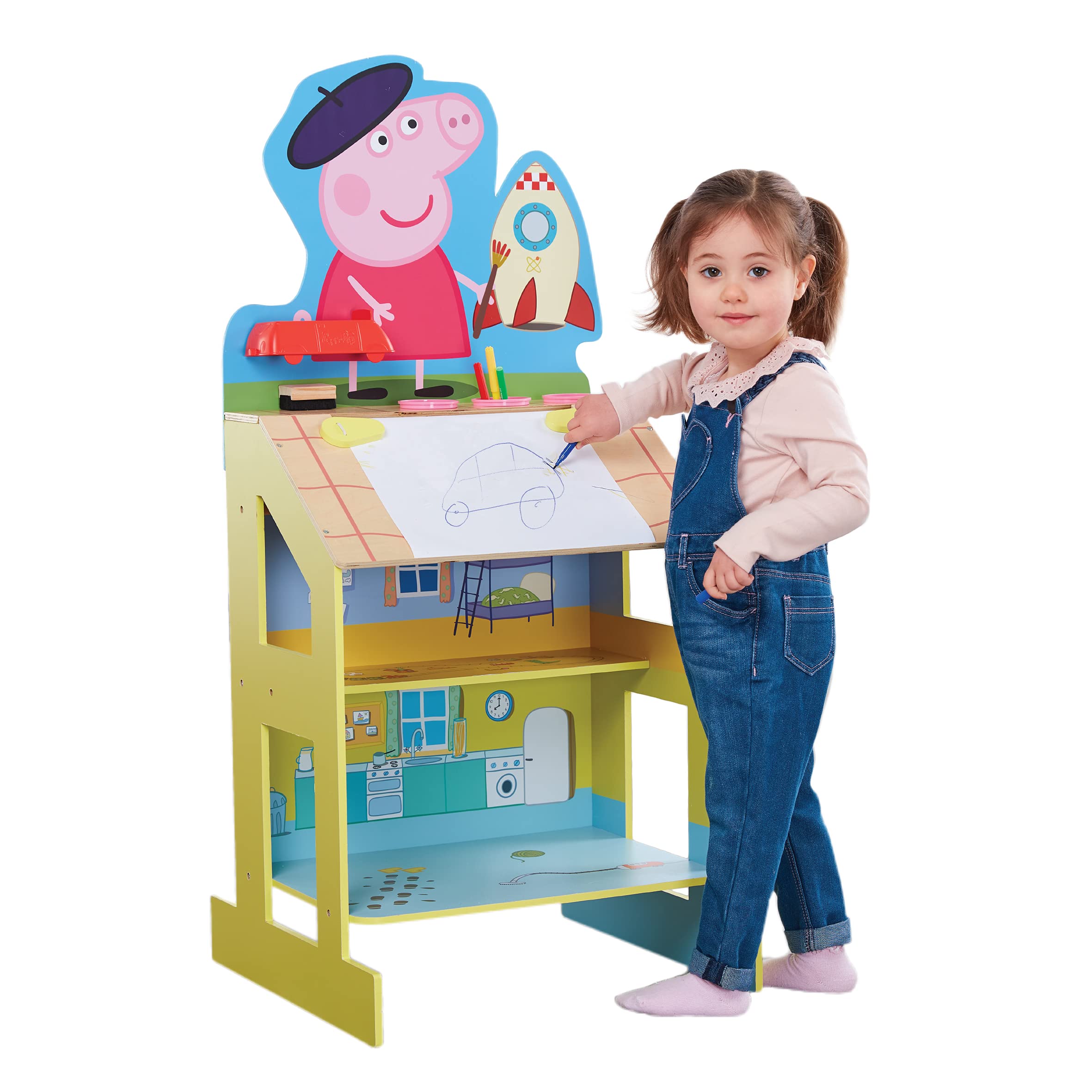 Peppa Pig Play and Draw Wooden Easel | FSC Certified Wood | 107cm Tall 5