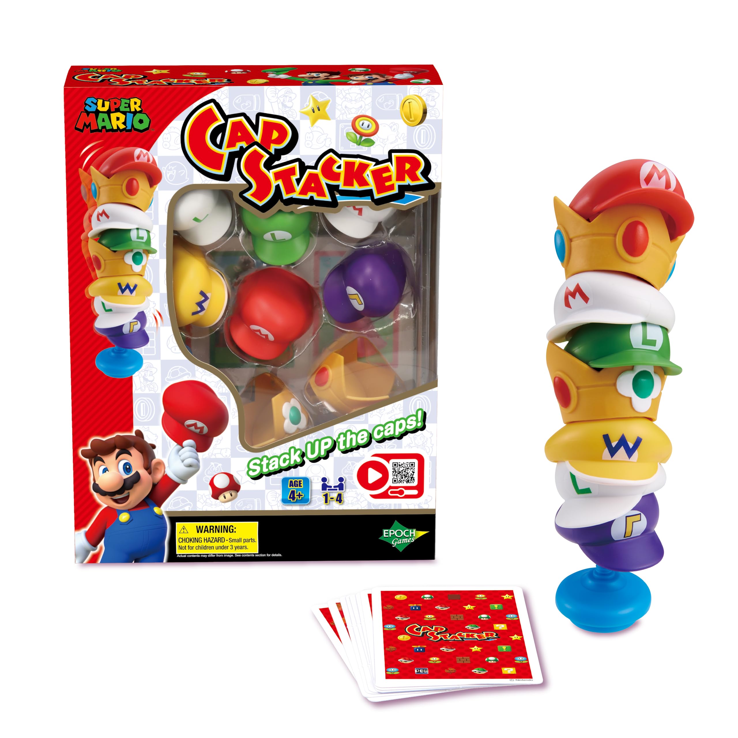EPOCH Super Mario Cap Stacker Balancing Game | 1-4 Players | Ages 4+ 1