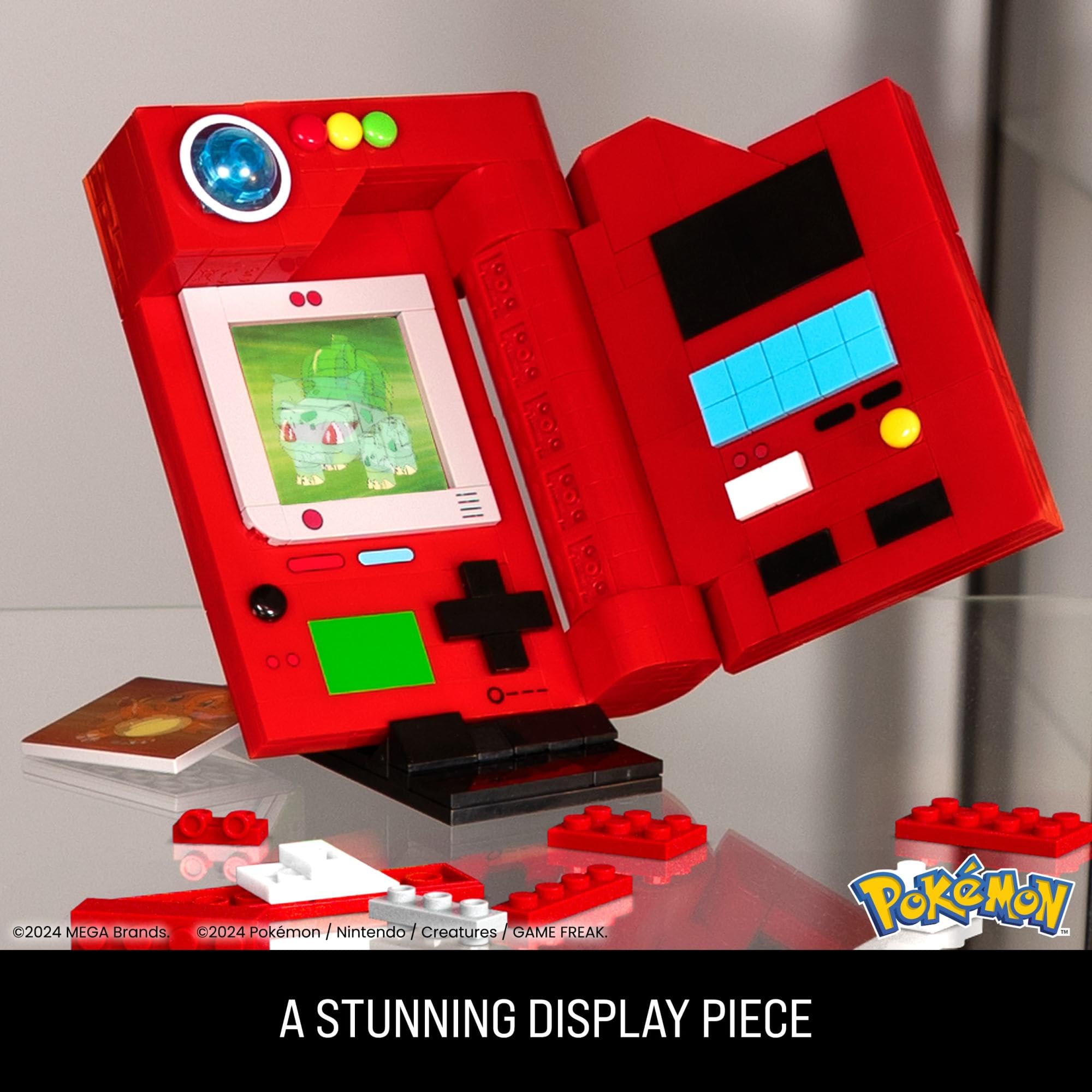MEGA Pokémon Kanto Region Pokédex Building Set - 322 Pieces with Light & Lenticular Cards 7