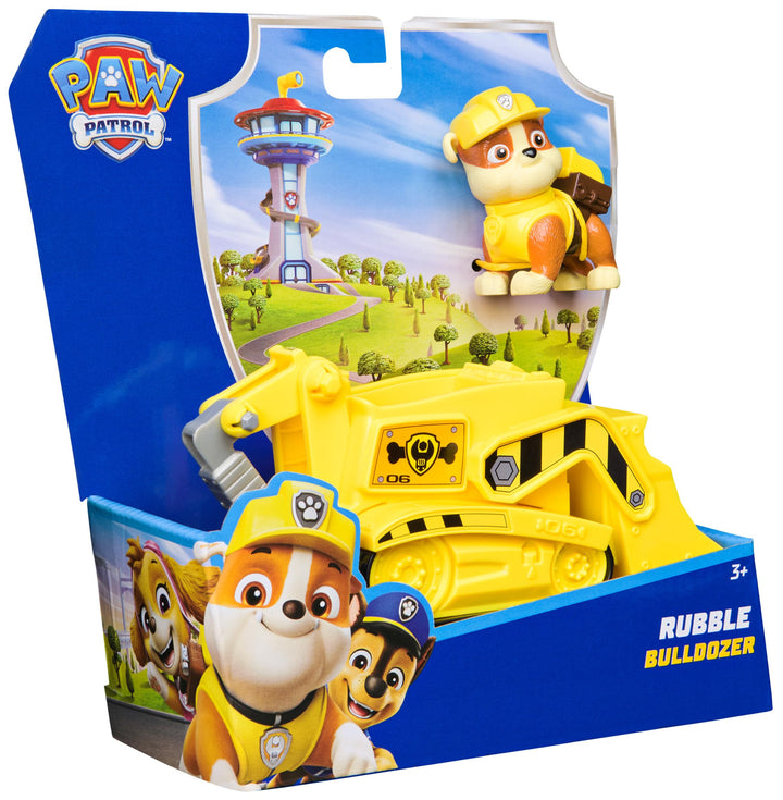 Paw Patrol Rubble's Bulldozer Toy Vehicle with Collectible Action Figure - Ages 3+