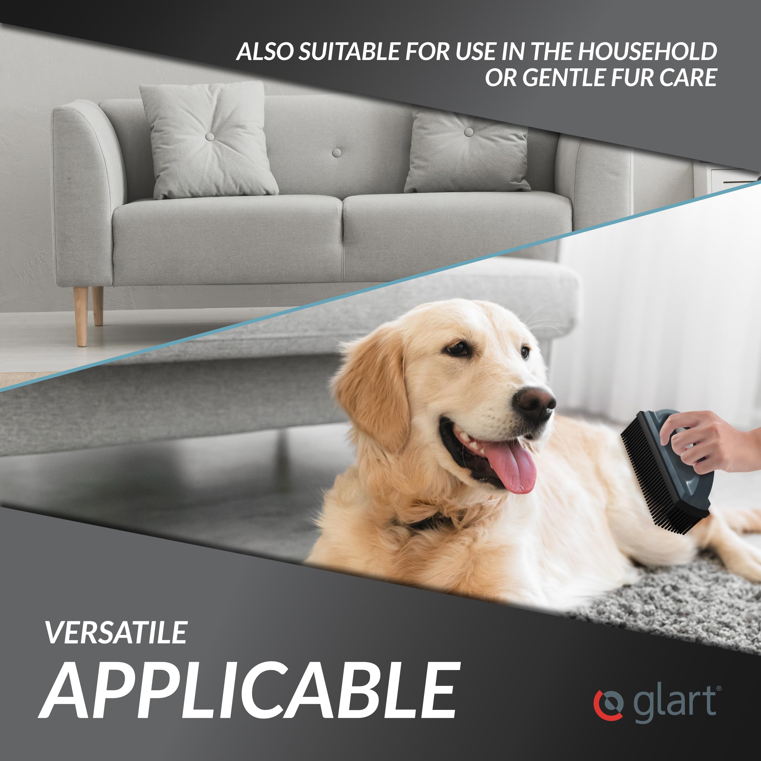 Glart 44THB Pet Hair Remover Silicone Brush for Dog & Cat Hair | Reusable & Chemical-Free 6
