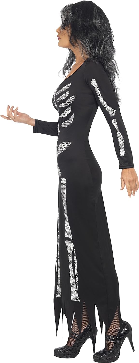Smiffys Skeleton Costume - Women's Long Sleeve Tube Dress, Size L 5