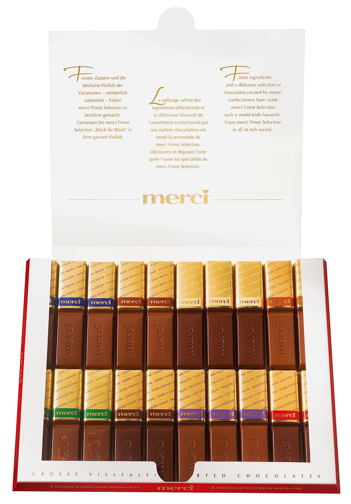 Merci Finest Milk & Dark Chocolate Box - 8 Varieties, Gluten-Free, Individually Wrapped