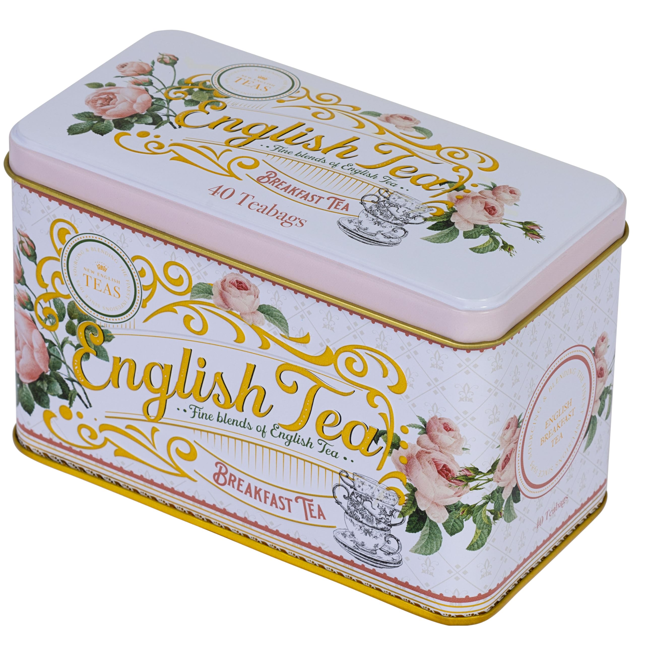 New English Teas - English Rose Tea Tin with 40 English Breakfast Teabags 2