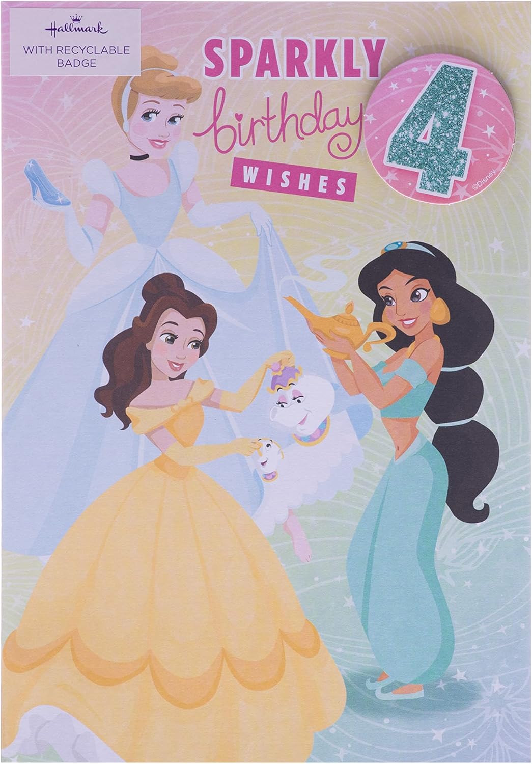 Hallmark 4th birthday Card - Disney Princess Design