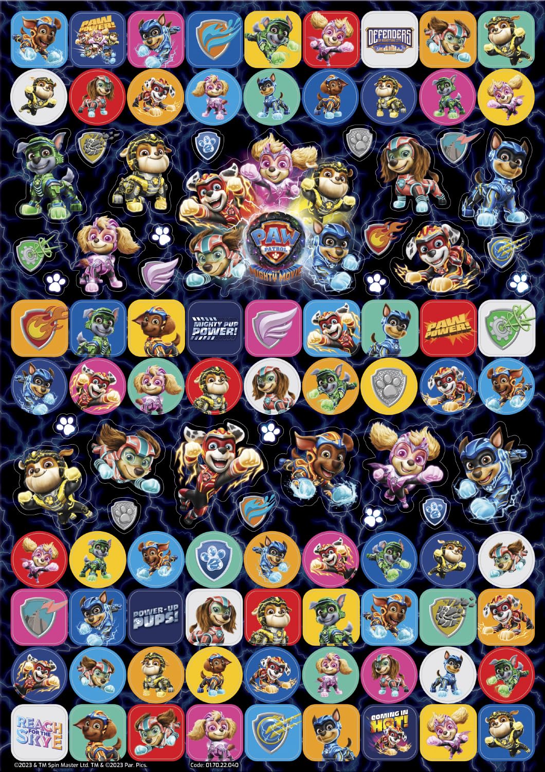 Paper Projects PAW Patrol the Mighty Movie Mega Sticker Pack - Reusable Foiled Stickers | Multicolor 4