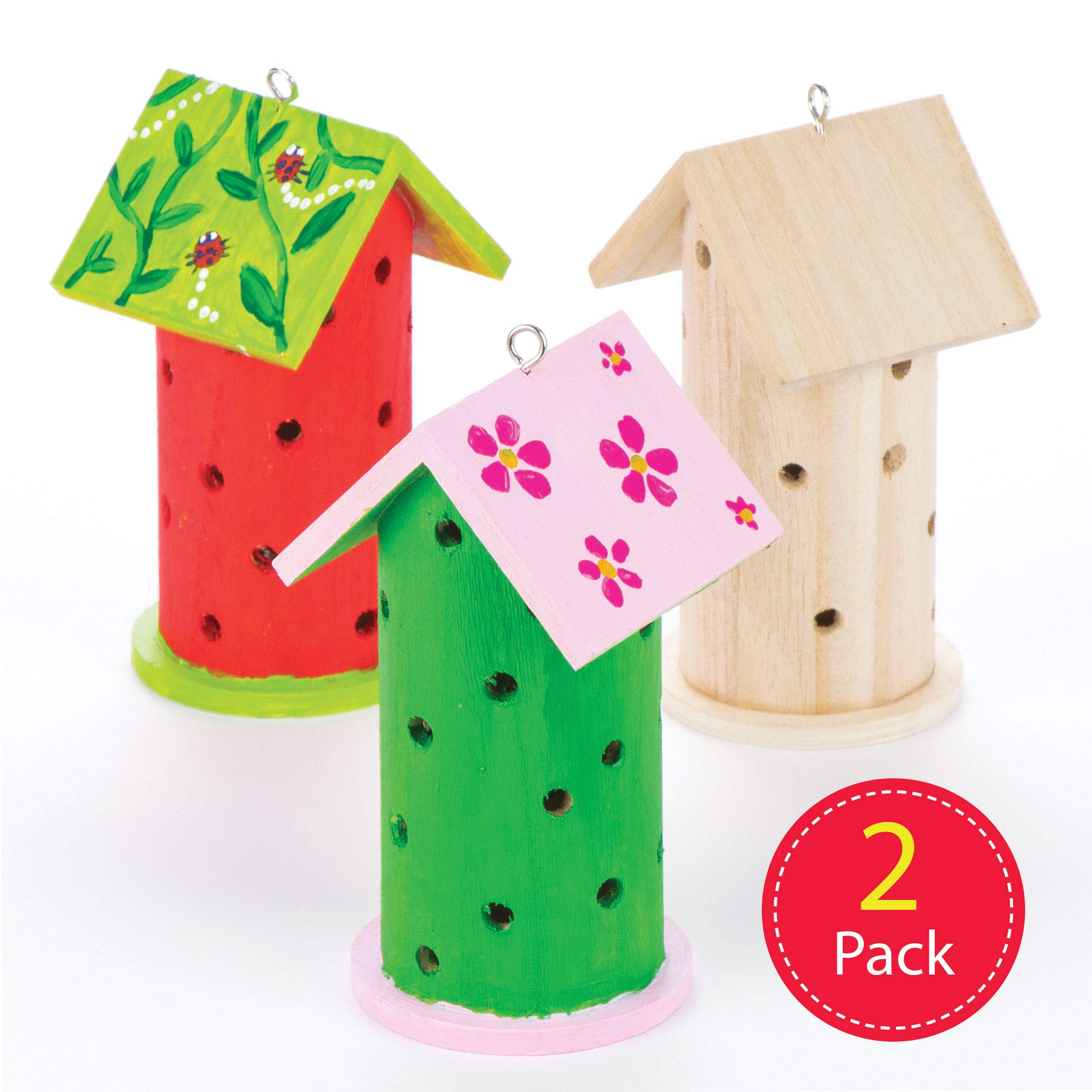 Baker Ross AV954 Wooden Ladybird House Craft Kit - Pack of 2 | 13cm x 7cm | Wood 2