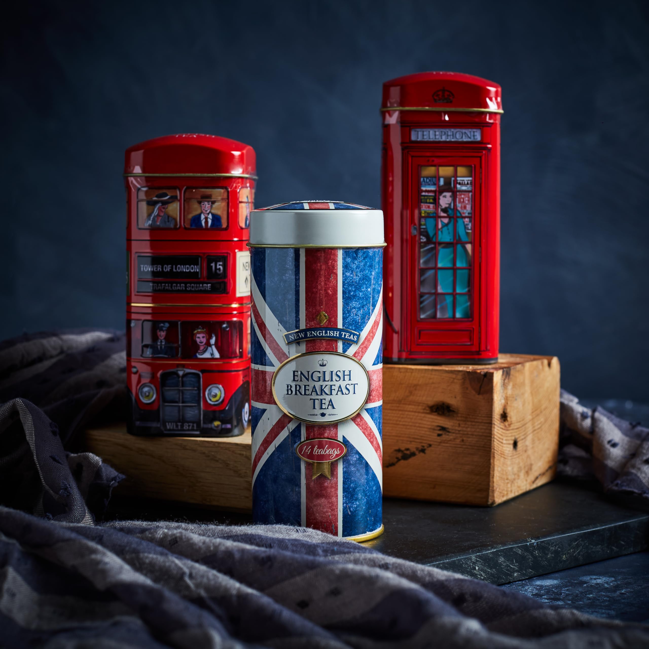 Heritage Tea Selection Triple Tin Gift Set with 28 Teabags - Bus, Union Jack, Telephone Box 3