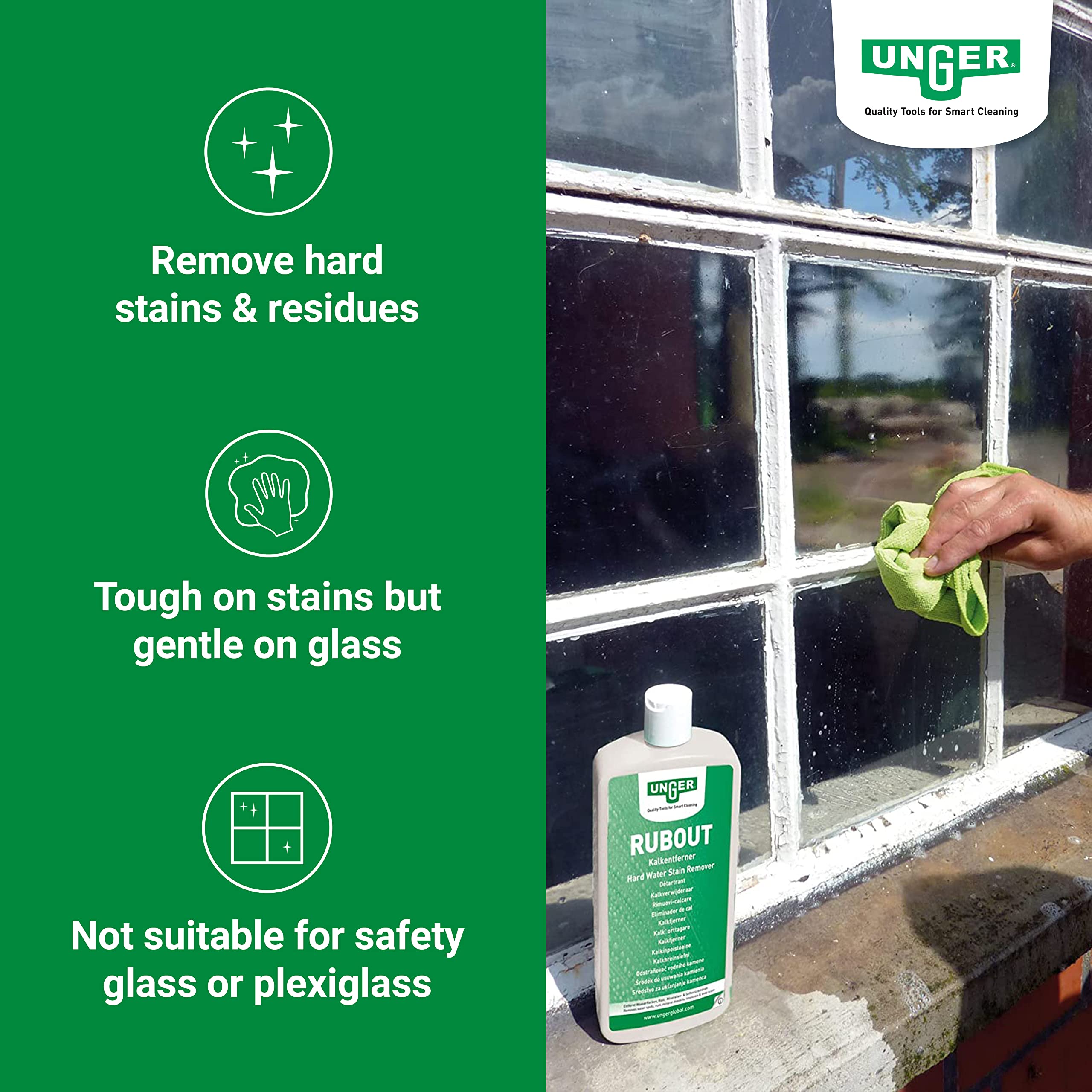 Unger Rub Out Stain Remover - Removes Hard Water Stains & Limescale | 500ml Liquid 3