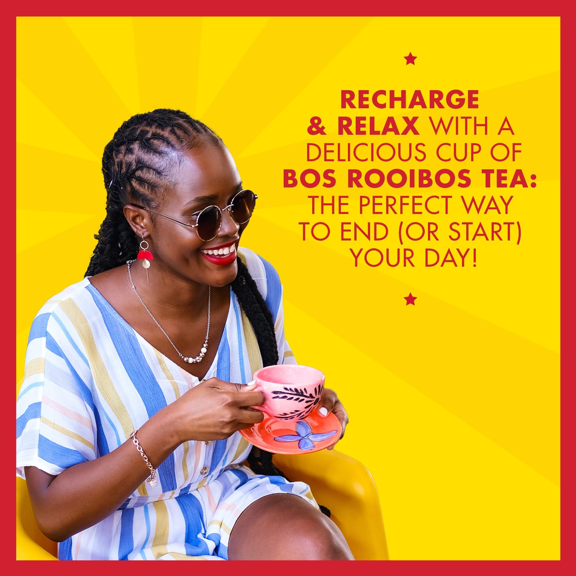 BOS Organic Rooibos Caffeine Free Tea Bags - Classic Blend | 40 Count Carton | 100g 5