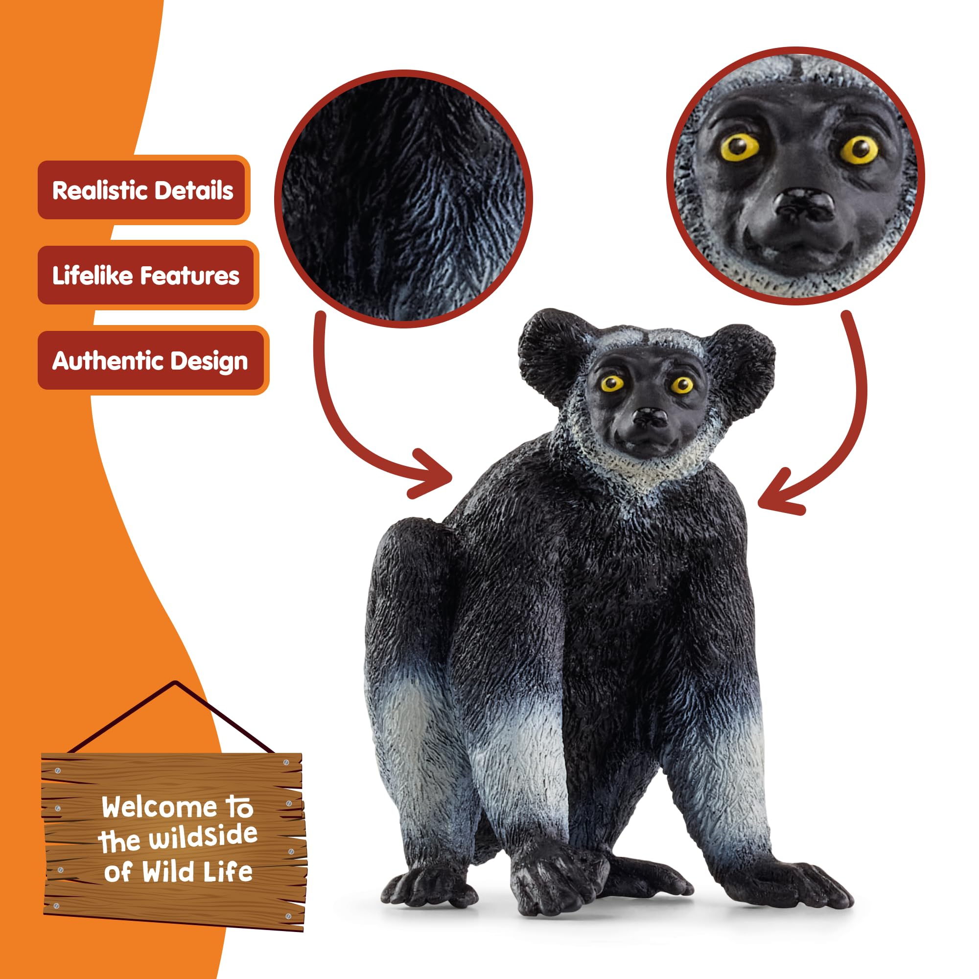 Schleich 14877 Indri Figurine - Realistic Wildlife Animal Toy for Ages 3+ 9