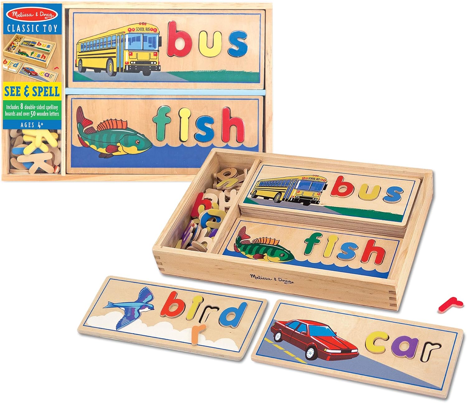 Melissa & Doug See & Spell Wooden Puzzle - Educational Learning Toy for Kids 4-6 5