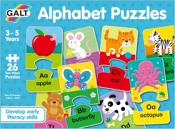 Galt Toys Alphabet Puzzles - 26 Two-Piece Educational Jigsaw Puzzles for Kids 3+