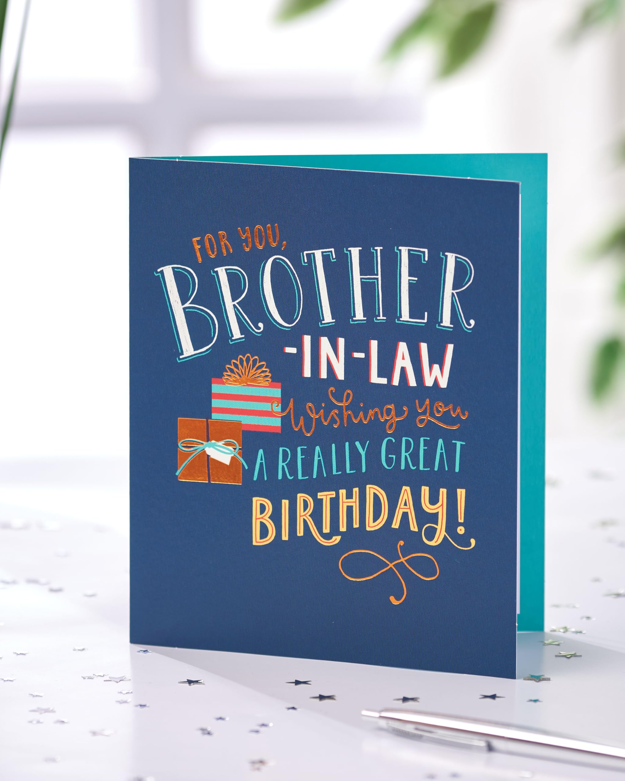 UK Greetings Birthday Card for Brother-in-Law with Gold Foil Finish | 165 x 190 mm 3