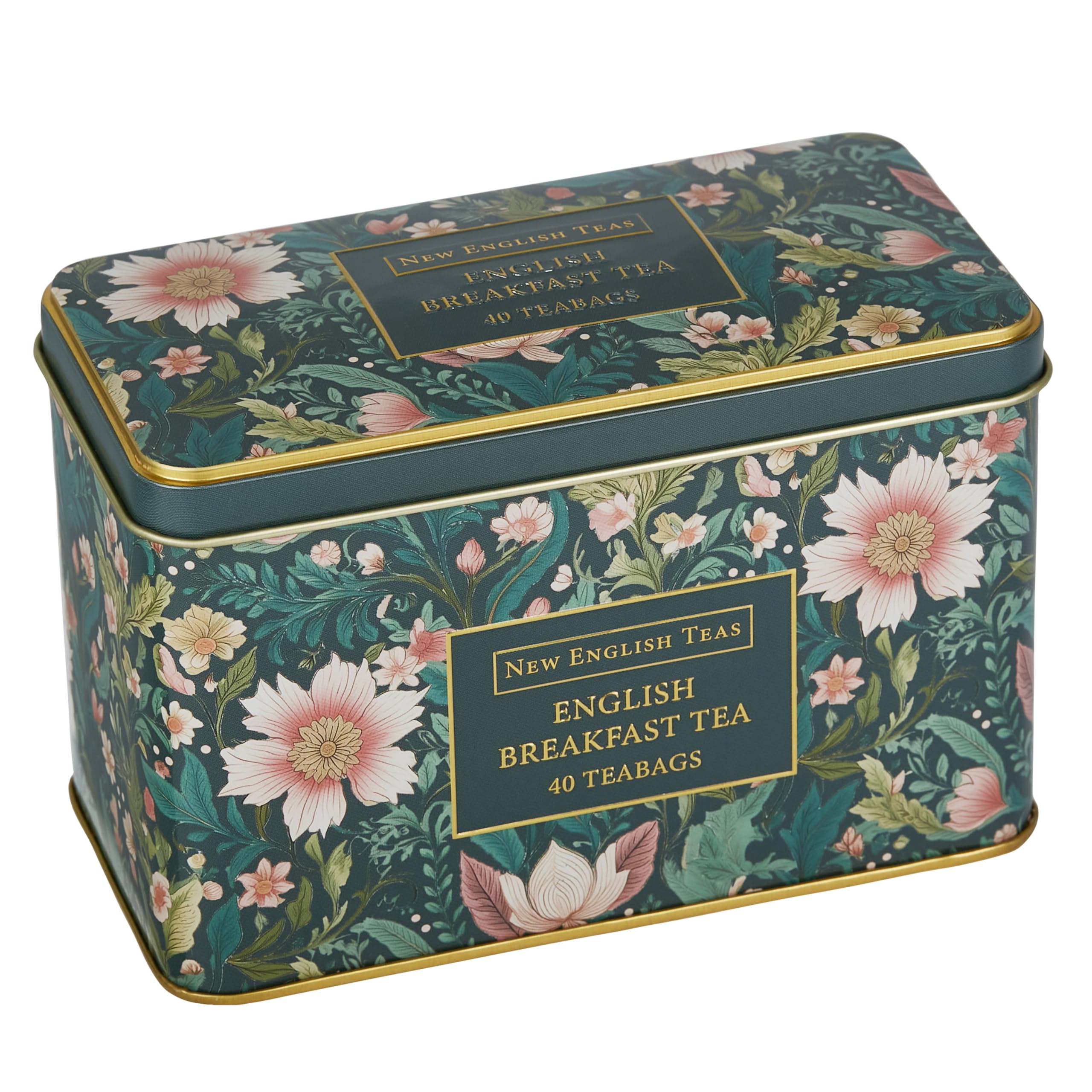New English Teas Victorian Garden Tea Tin with 40 English Breakfast Teabags 10