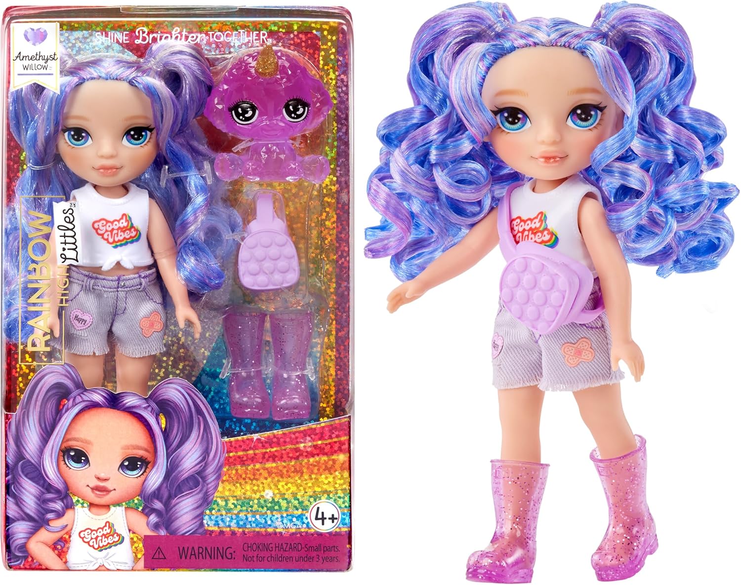 Rainbow High Amethyst Willow Purple 14 cm Posable Fashion Doll with Magical Pet 1