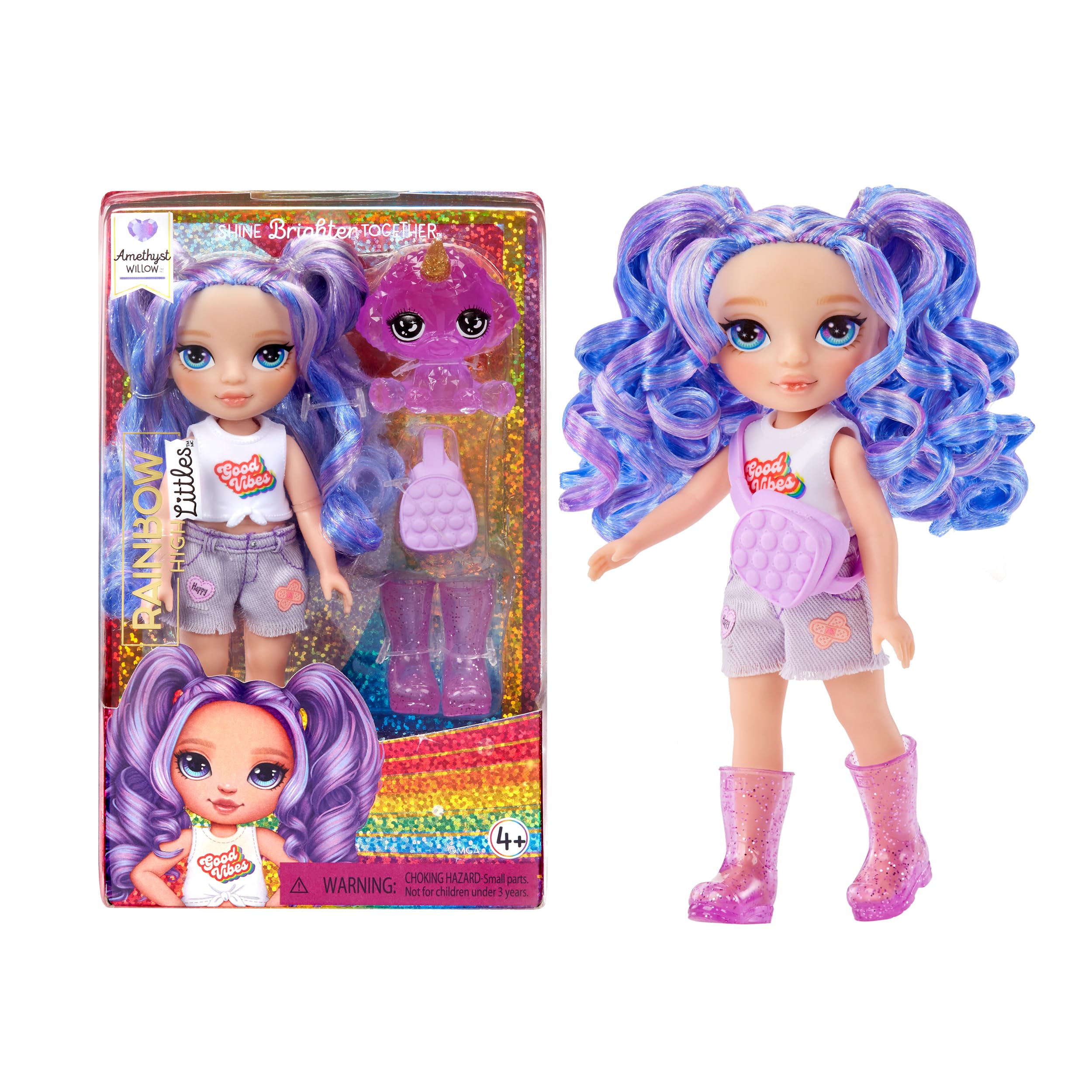 Rainbow High Amethyst Willow Purple 14 cm Posable Fashion Doll with Magical Pet 7