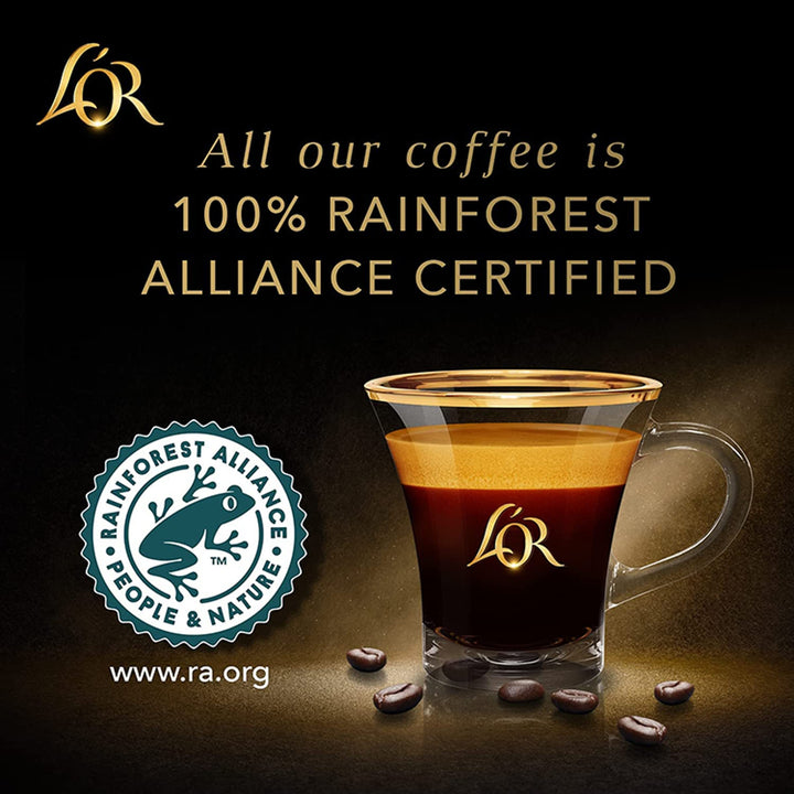 L'OR Origins Colombia Coffee Pods x200 - Rainforest Alliance Certified, Compatible with Nespresso & L'OR BARISTA Machines